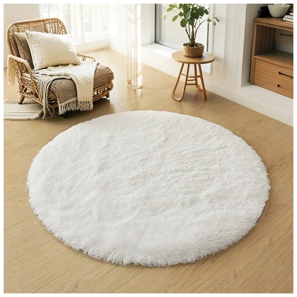 Soft Plush Rugs for Kids Bedroom Play Mat Home Decor Circular Fluffy Carpet for Baby Room Floor Decor White Rug for Nursery 5.0 3 Reviews ౹ 42 sold