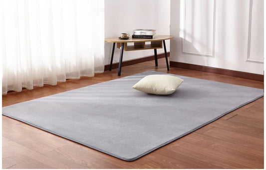 Gray Large Carpet Living Room Sofa Area Short Pile Bedroom Rug Thick Soft Bedside Floor Mat Balcony Non-Slip Kids Mat Home Decor