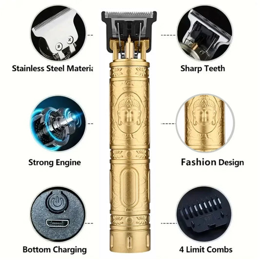Electric Vintage Shaver Barber Cordless Hair Cutting Machine USB Charging Hair Trimmer Portable Hair Clipper Suitable For Men