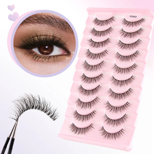 YSDO Half Eyelashes 3/10 pairs Natural Full False Eyelashes 3d Lashes Cat Eye Fake Eyelashes Extension Faux Cils Makeup Tools