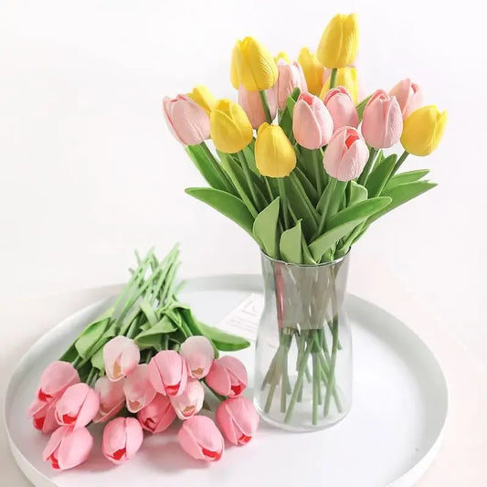 Artificial Flowers Real Touch Tulip Scrapbooking Vase Home Decor Wedding Garden Mother's Day Bouquets