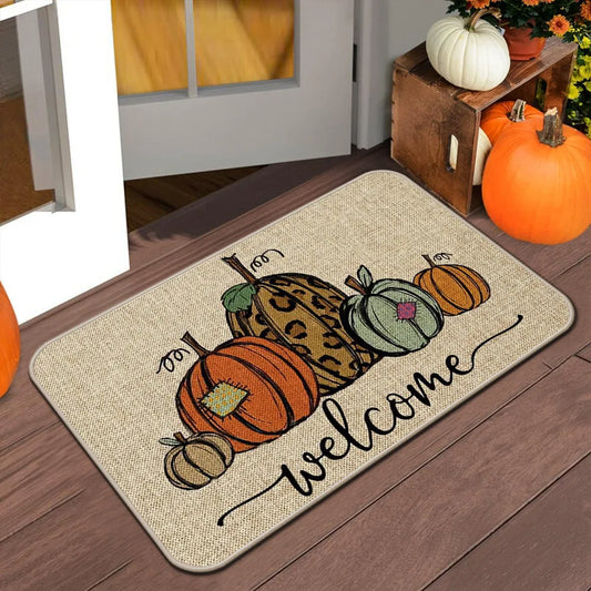 40x60cm 16x24inch Halloween Autumn Entrance Door Mat, Household Dust Removal, Easy To Clean Foot Mat Home & Garden